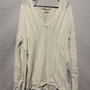 Elegant Cream V-Neck Sweater